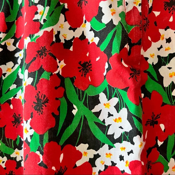 Vintage Floral Red Skirt