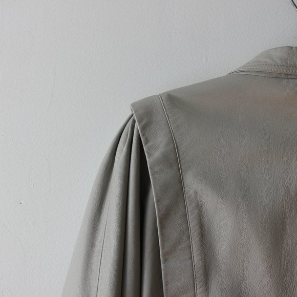 Vintage Gray Leather Jacket