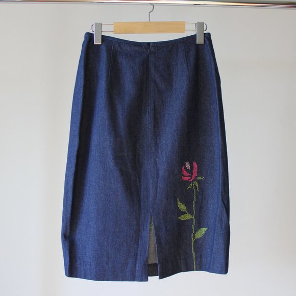 Japanese Floral Blue Skirt