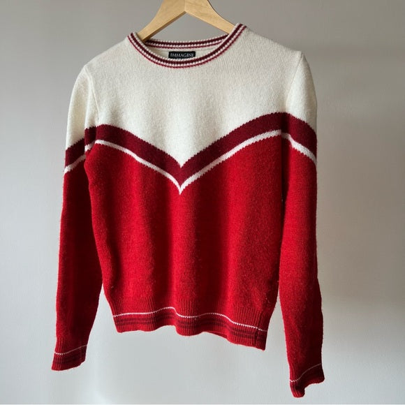 Vintage Immagini Red and White Sweater