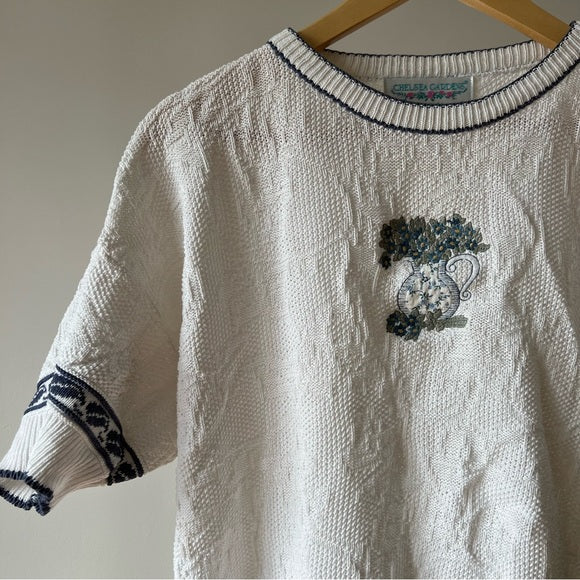 Vintage Short Sleeves Sweater