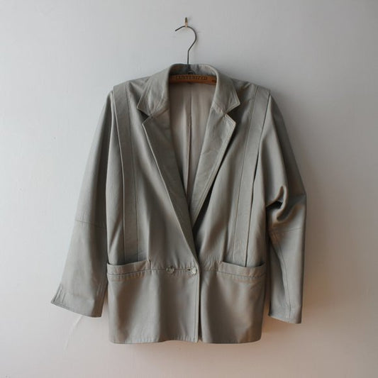 Vintage Gray Leather Jacket