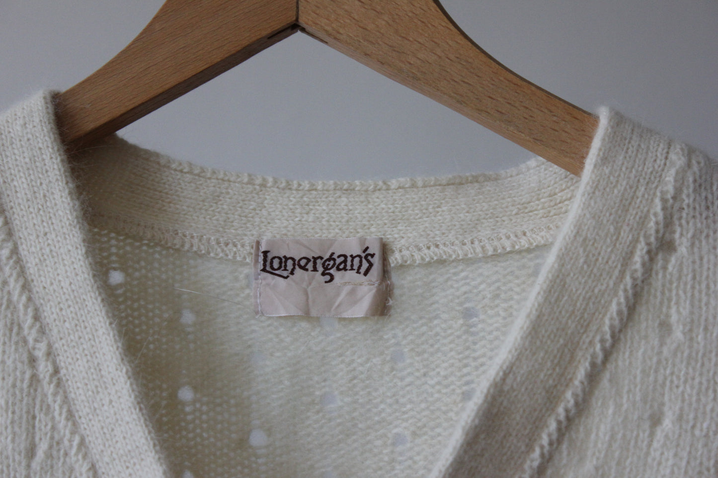 Vintage Lonergan's Angora Wool Knit Cardigan/Sweater