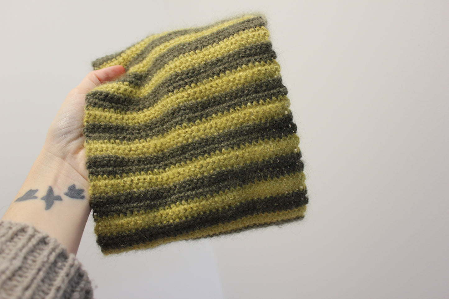 The Striped Neckwarmer (green & yellow edition)