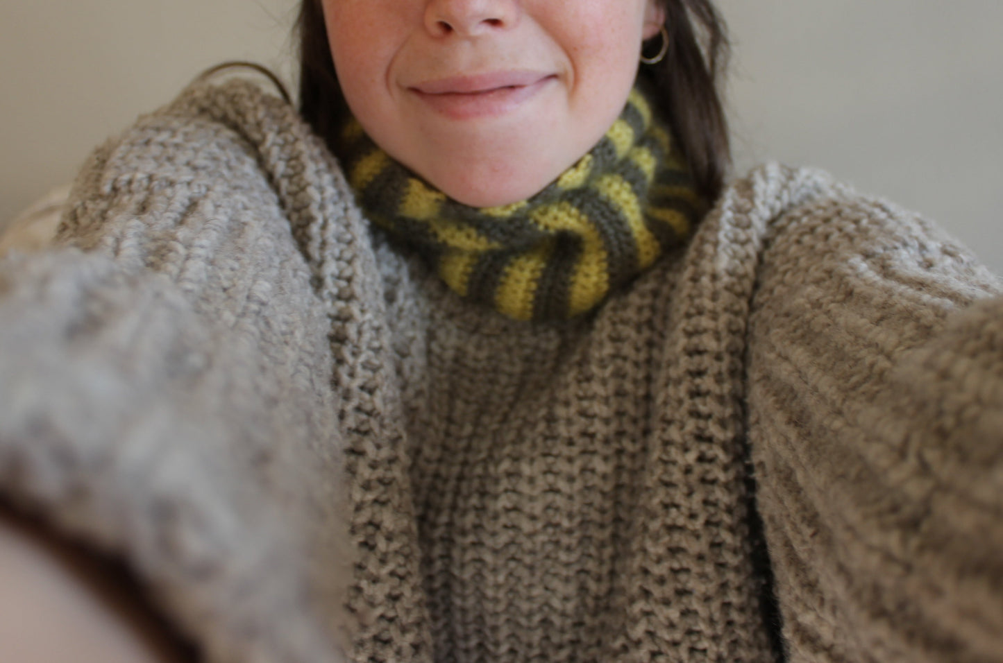 The Striped Neckwarmer (green & yellow edition)