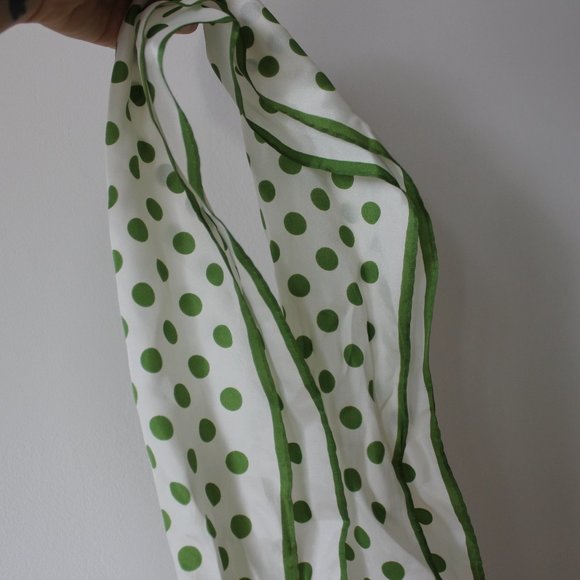 Vintage Polka Dot Green Scarf