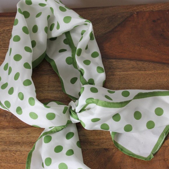 Vintage Polka Dot Green Scarf