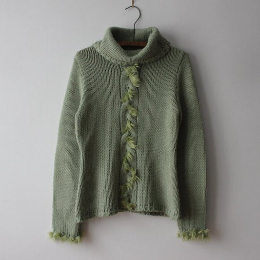 Fun Vintage Green Cowl/Turtleneck Sweater Large