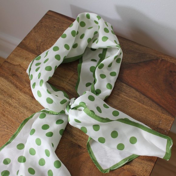 Vintage Polka Dot Green Scarf