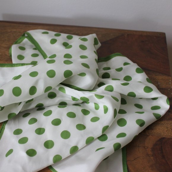 Vintage Polka Dot Green Scarf